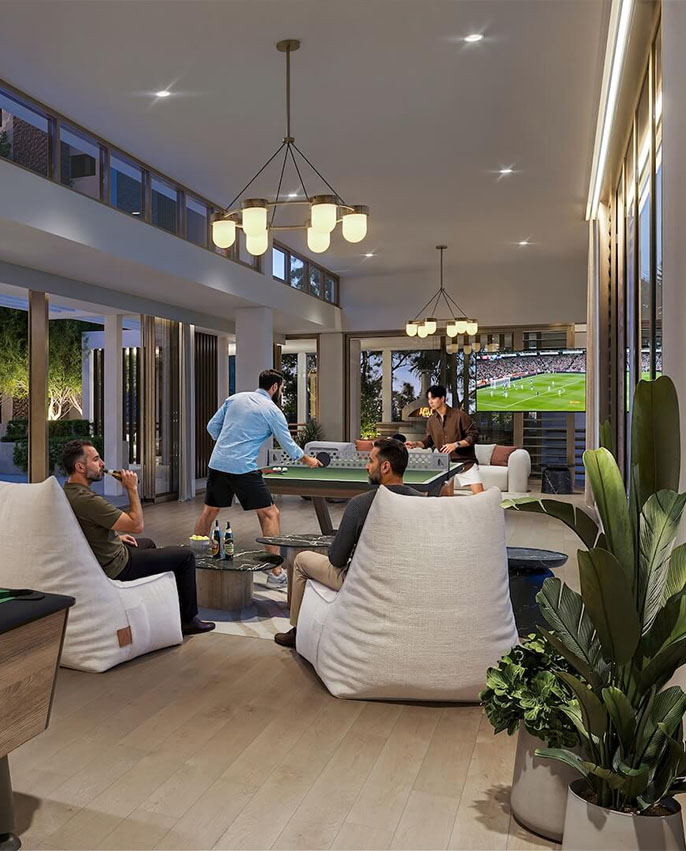 Games room and lounge at Central Park Trianon