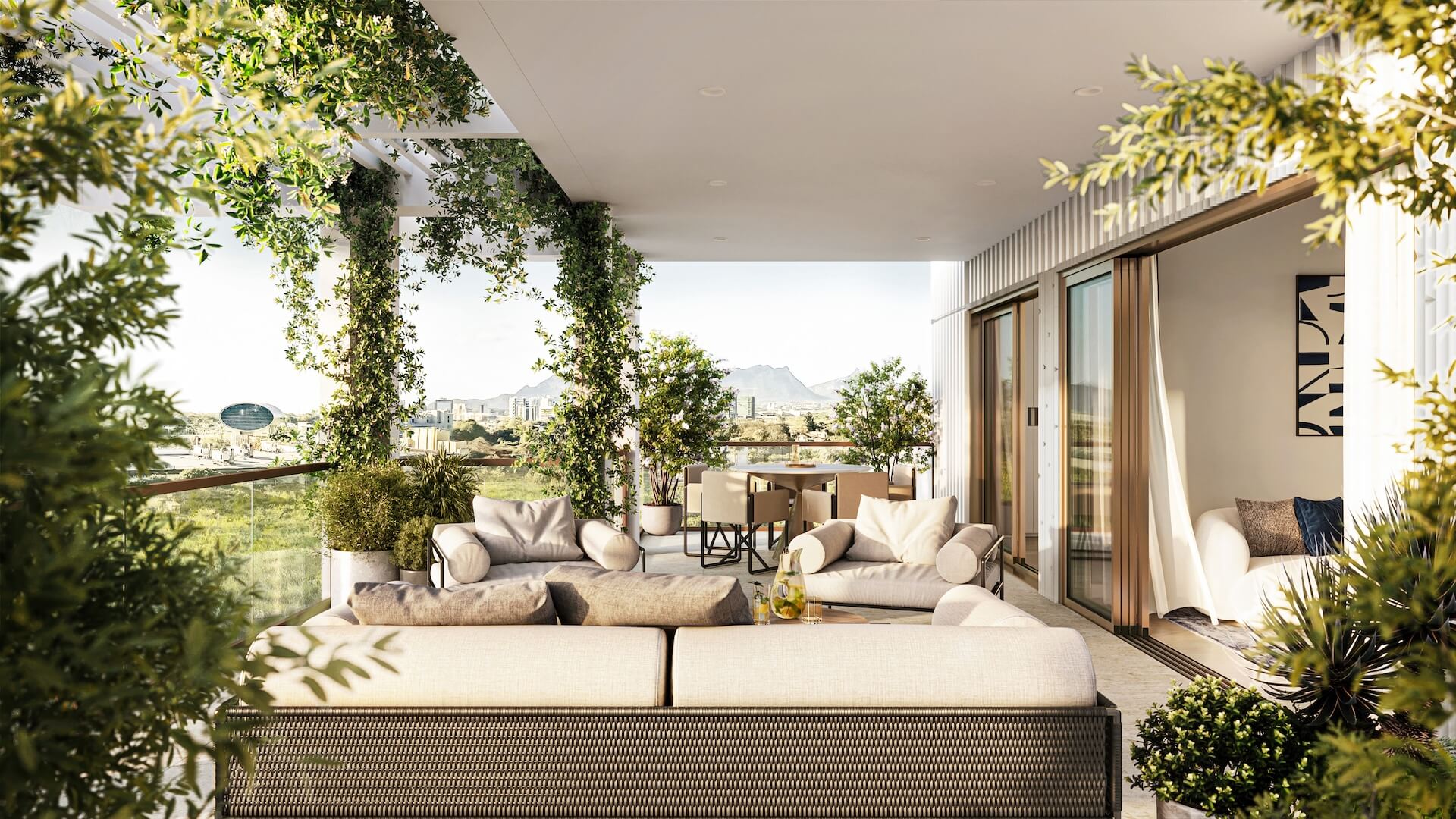 3-bedroom penthouse outdoor terrace at Central Park Trianon